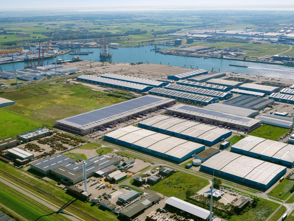 Aerial view of a logistics complex